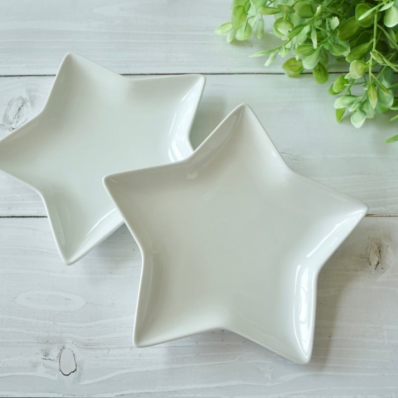 白磁】星型プレート 16.3×14【レターパック不可】 | Anela Style