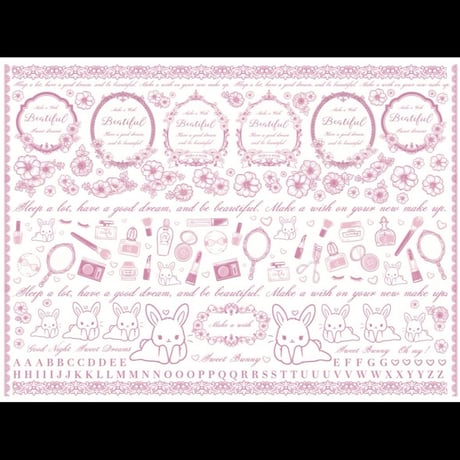 【ChristinaReefa転写紙】メイクアップうさぎ(ピンク)