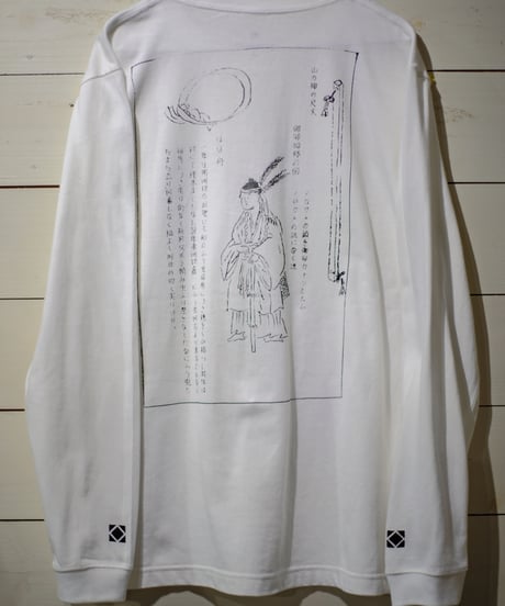 南島雑話 ノロ long sleeve T  / te-chigi charcoal printing / 数量限定先着ステッカー付き
