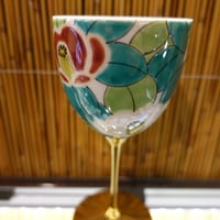 ワインカップ　山茶花（赤）美山窯