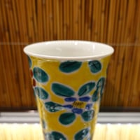 フリーカップ　花紋（紅青）珠峰窯