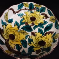 九谷焼 東山造 庄三風 色絵山水人物文鉢 共箱 V R5442 九谷焼 東山造