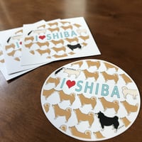 I ♡ SHIBA 野外用ステッカー