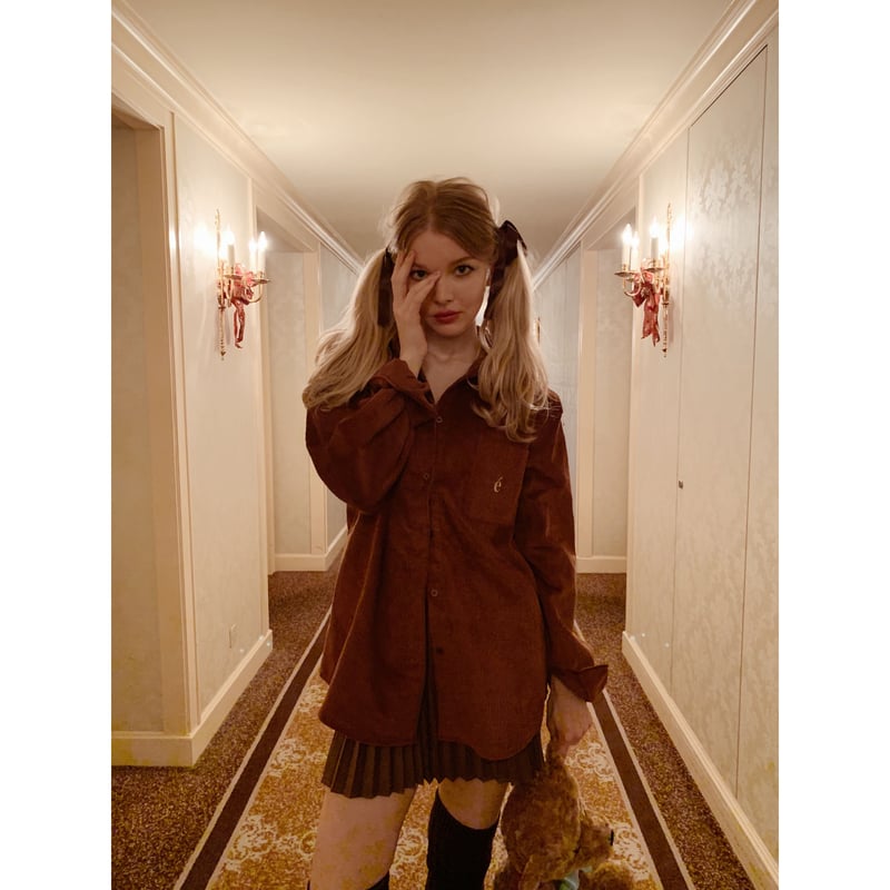 é logo corduroy big shirt brown | épine é logo corduroy big shirt brown | épine