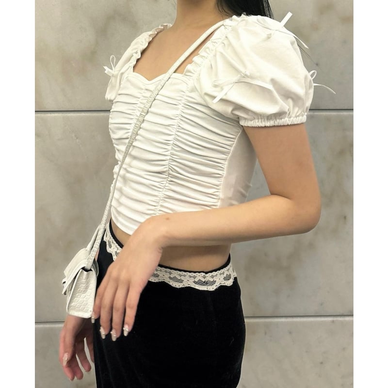 épine ribbon gather Tyrol tops(4color) | épine épine ribbon gather Tyrol tops(4color) | épine