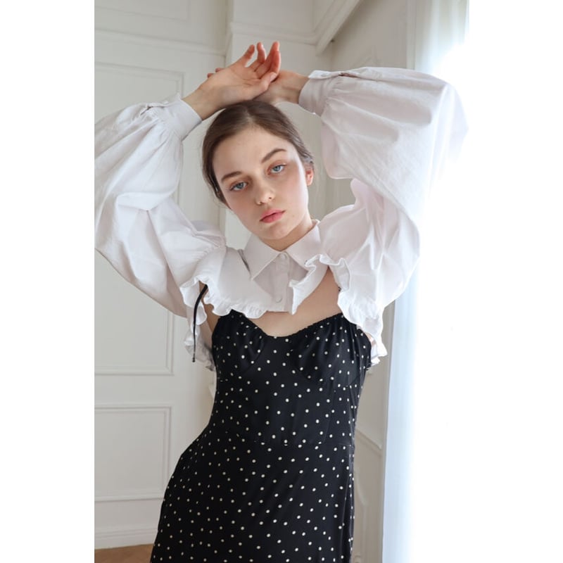ribbon mermaid maxi dress chiffon dot | épine ribbon mermaid maxi dress chiffon dot | épine