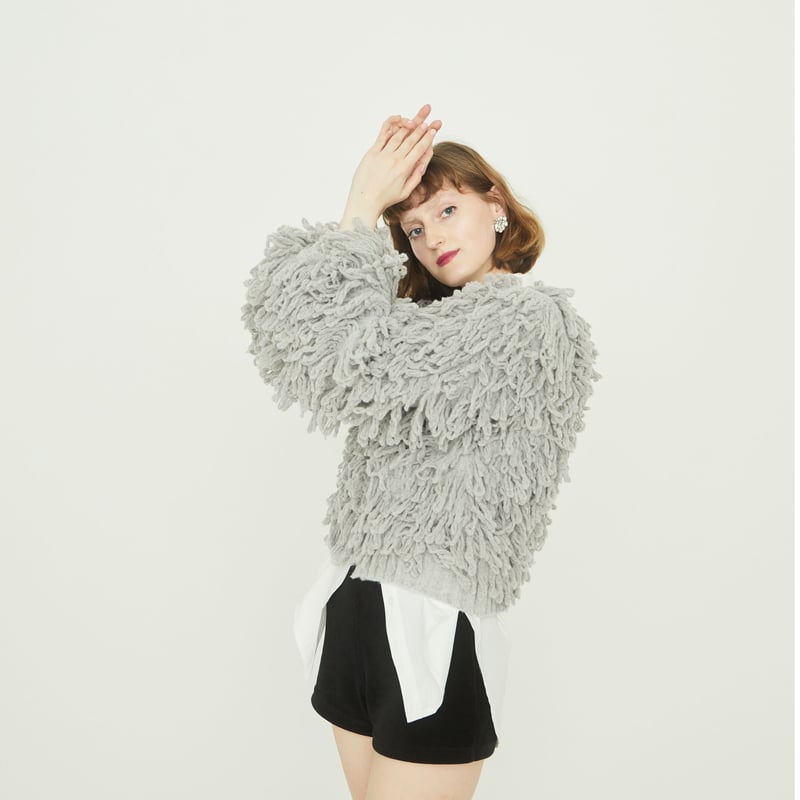 sheep bijou volume cardigan gray | épine 