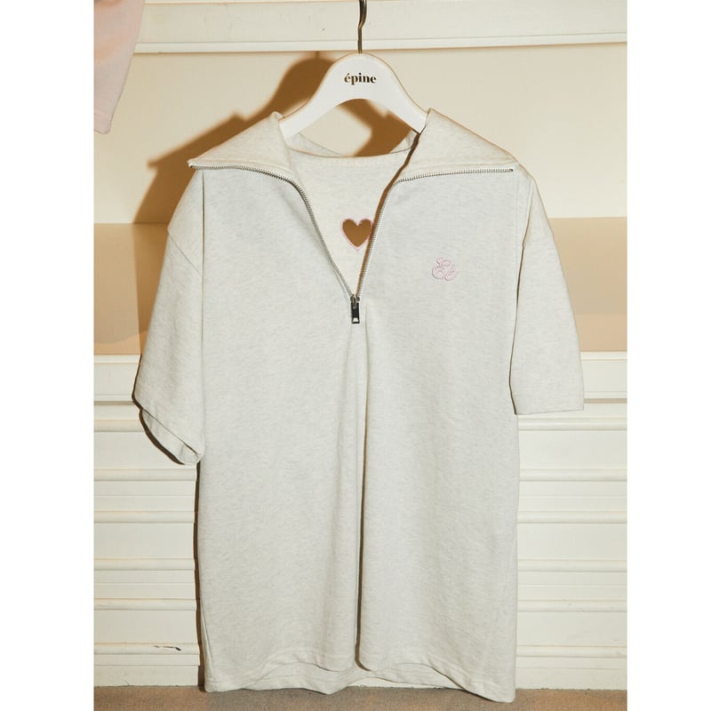 Eé ♡ half zip big tee(3color) | épine Eé ♡ half zip big tee(3color) | épine