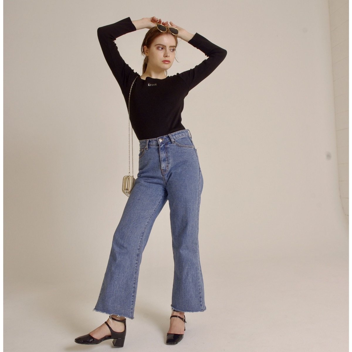 high waist light blue denim | épine