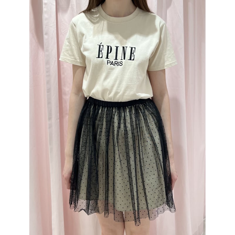 ÉPINE PARIS embroidery tee baby ÉPINE PARIS embroidery tee baby beige×black | é