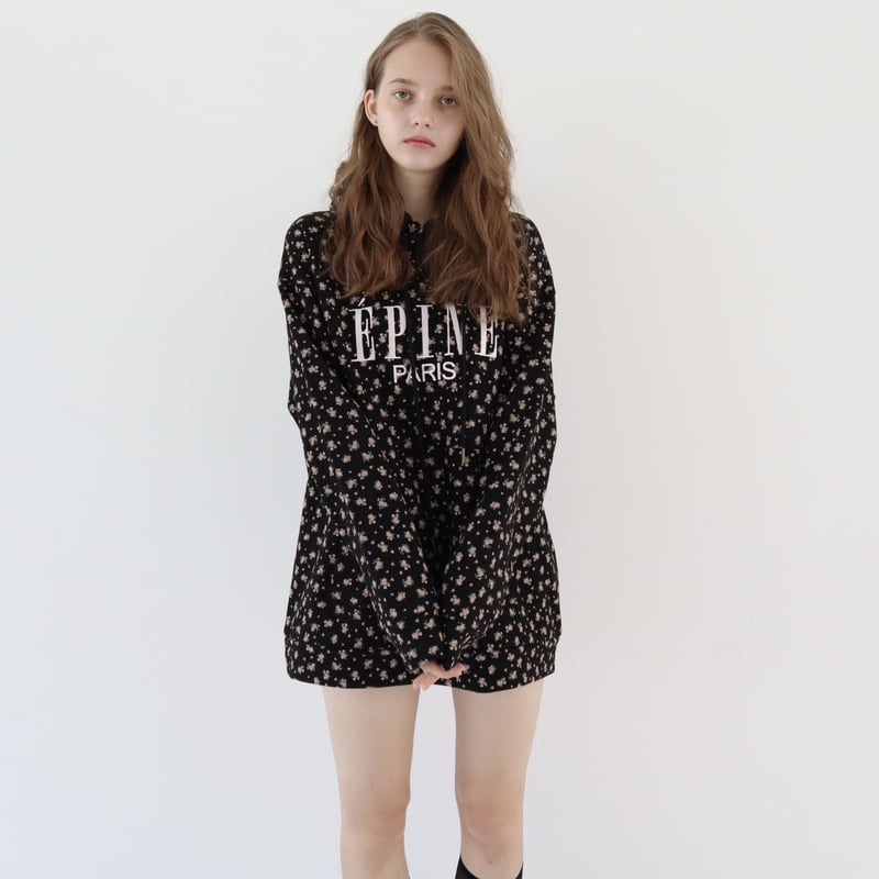 ÉPINE PARIS hoodie flower black | épine