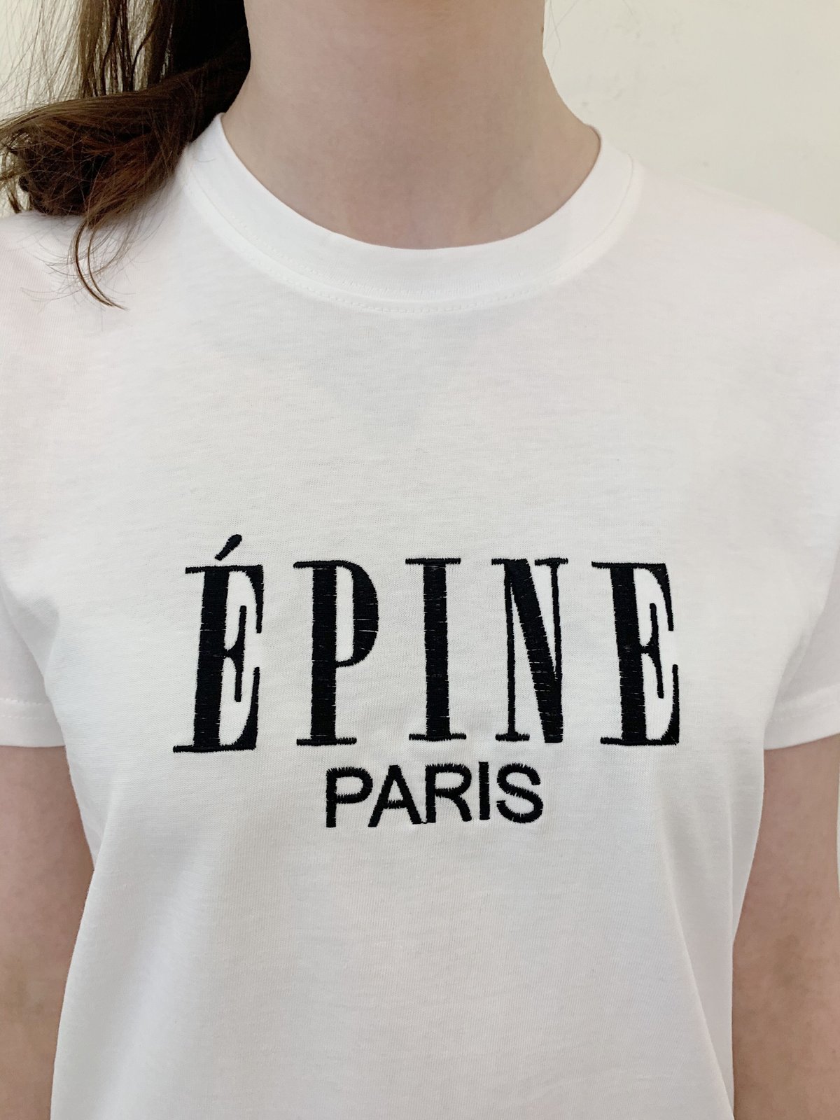 ÉPINE PARIS embroidery tee white×black | épine