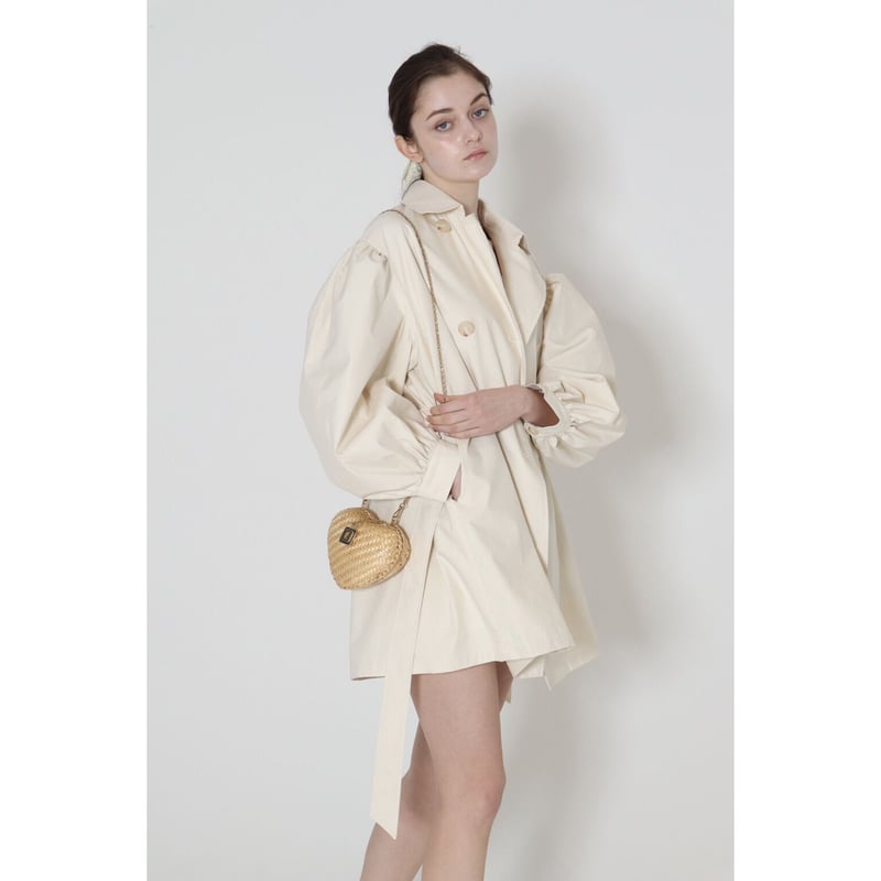 arm volume mini trench coat ivory | épine arm volume mini trench coat ivory | épine