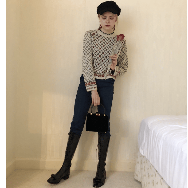 lace up ribbon boots | épine
