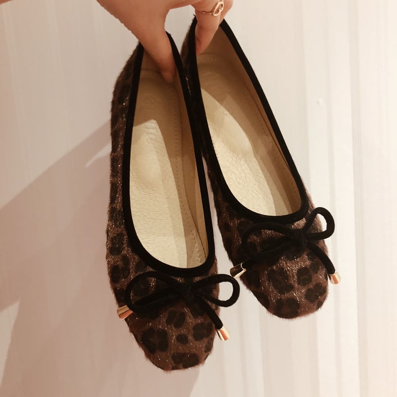 leopard ribbon ballet shoes | épine leopard ribbon ballet shoes | épine