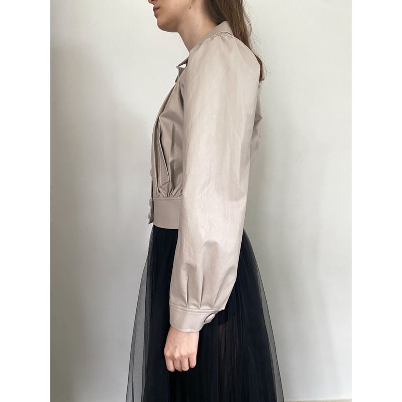 ジャケット・アウター epine leather lady jacket grayish beige leather lady jacket grayish beige | épine