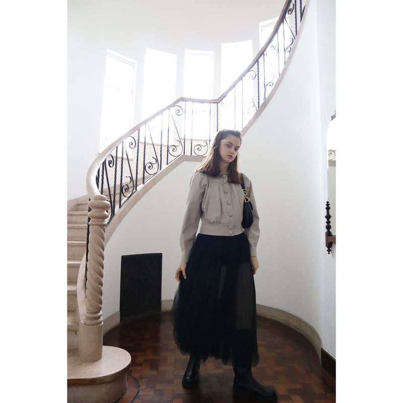 leather lady jacket grayish beige | épine