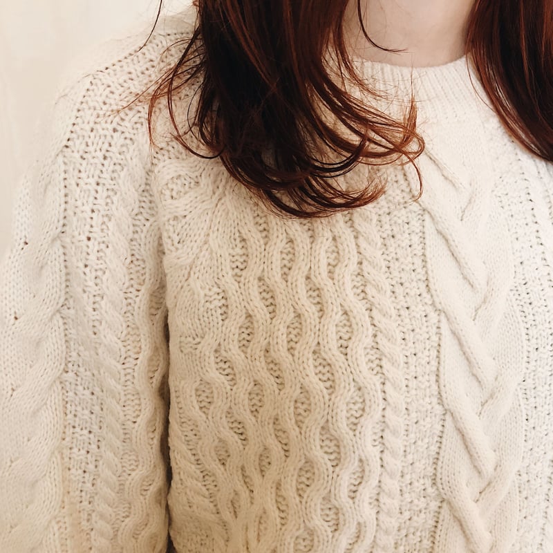 loose cable knit ivory | épine