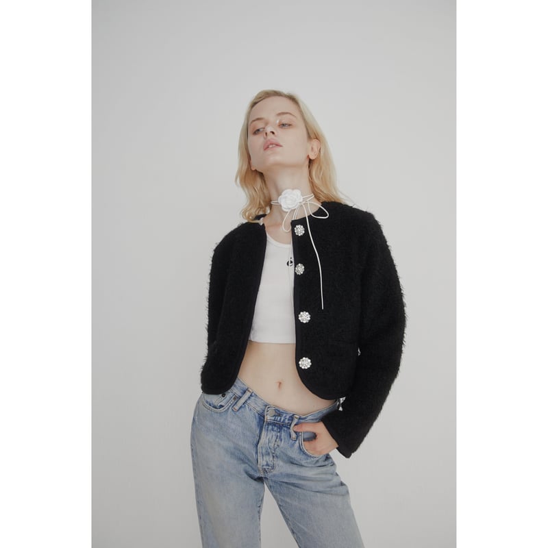 epine bijou fur jacket ＆ skirt (black) bijou fur skirt（2color） | épine