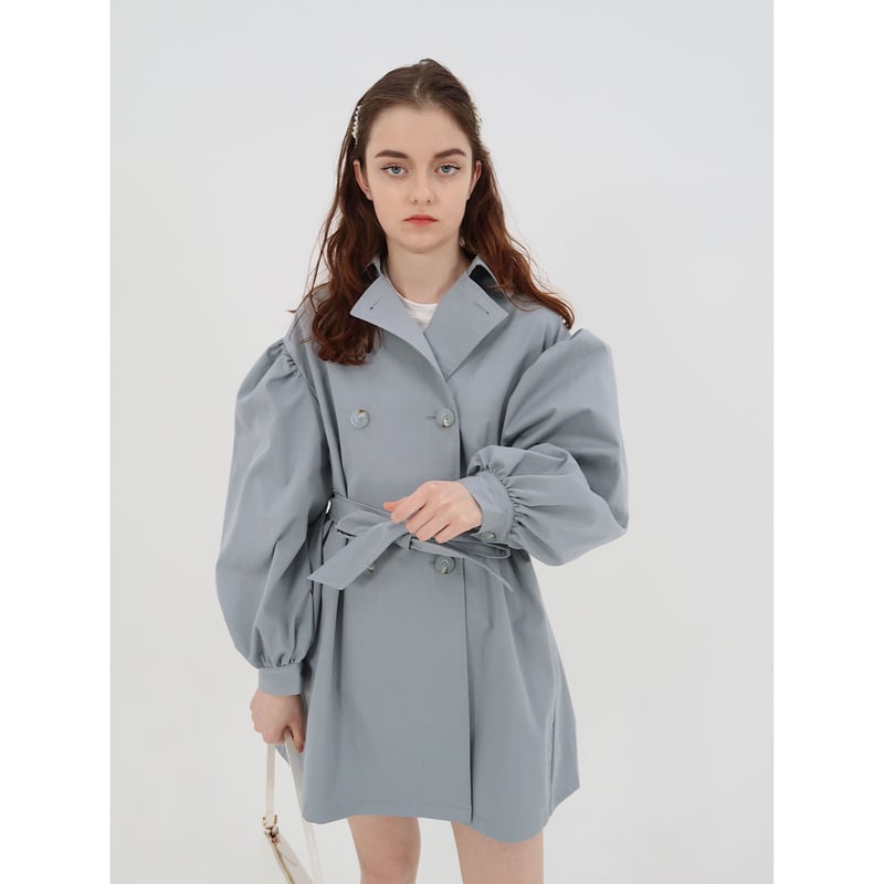 arm volume mini trench coat ice blue | épine