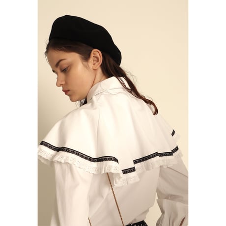 frill lace cape 2way blouse