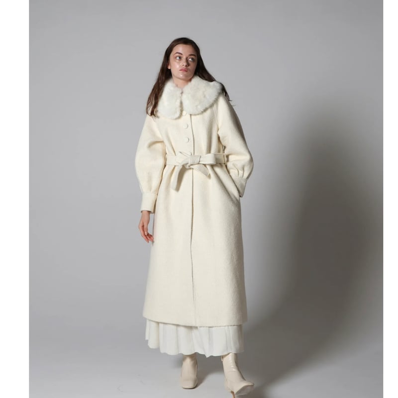 feminine fur collar long coat(2color) | épine feminine fur collar long coat(2color) | épine