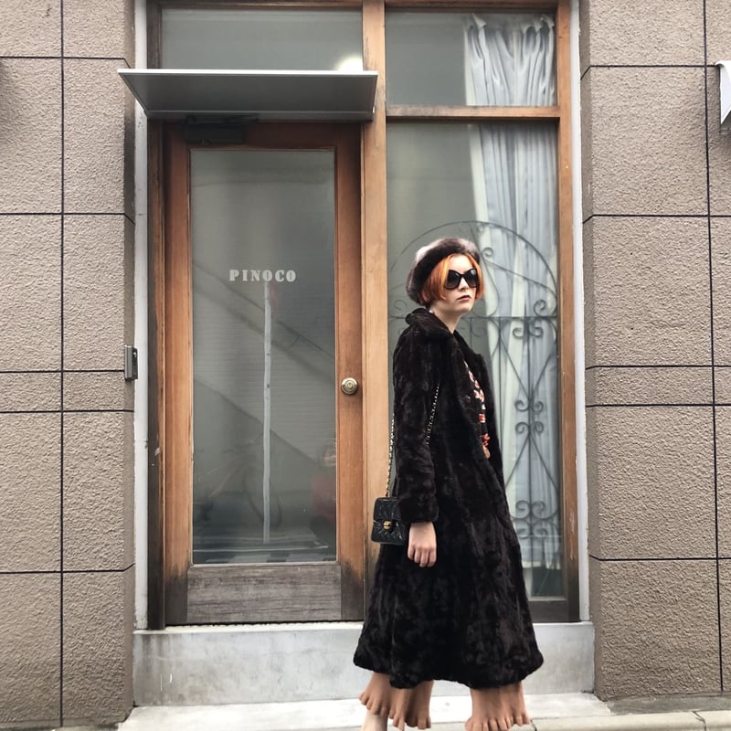 long fur coat bitter brown | épine long fur coat bitter brown | épine