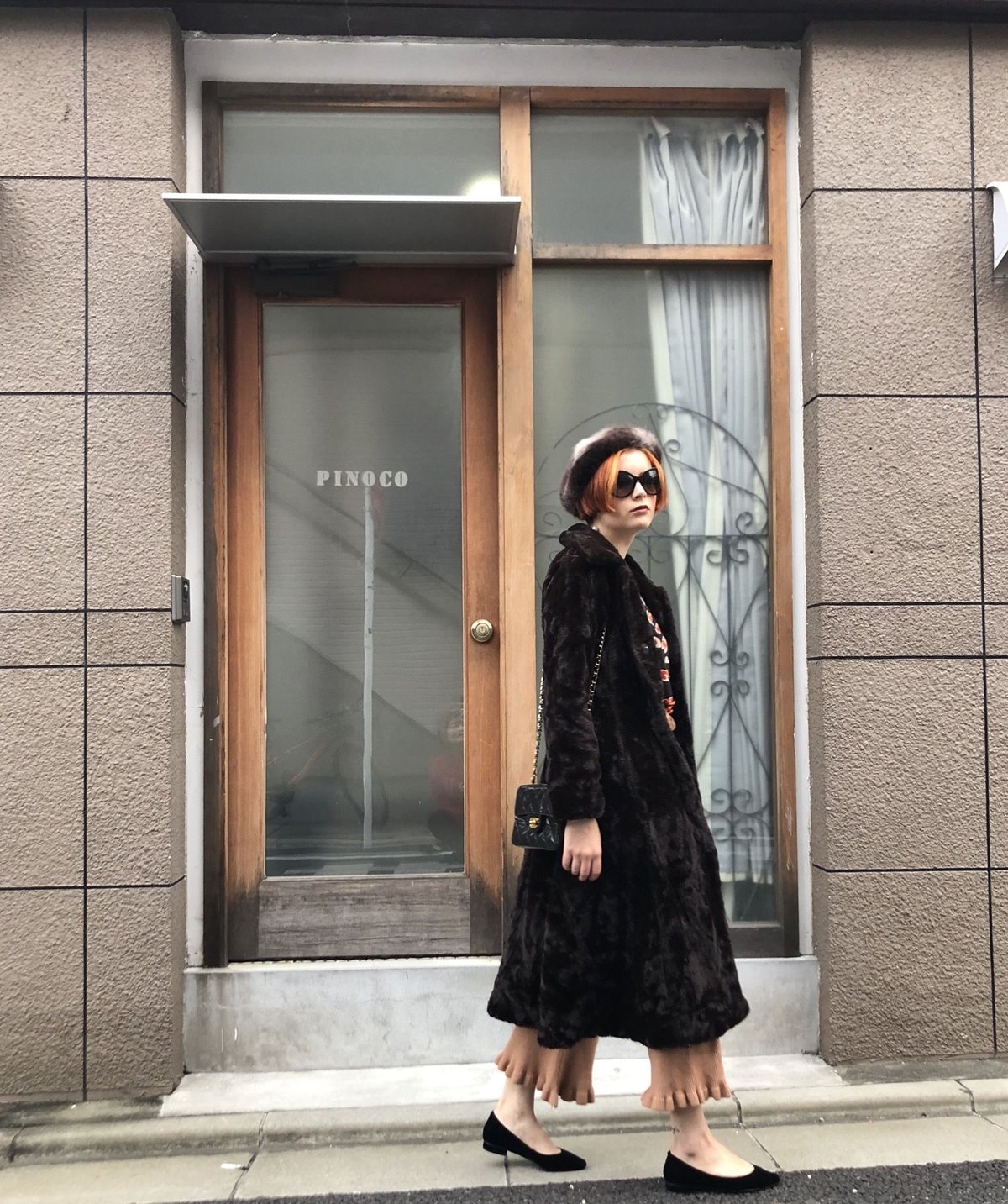 long fur coat bitter brown | épine long fur coat bitter brown | épine