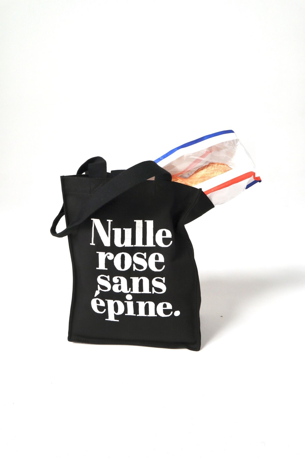 Nulle rose sans épine embroidery tote bag black