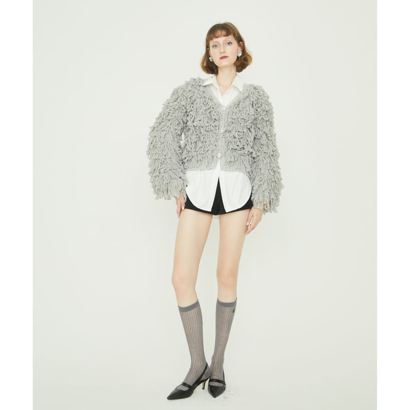 sheep bijou volume cardigan gray | épine sheep bijou volume cardigan gray | épine