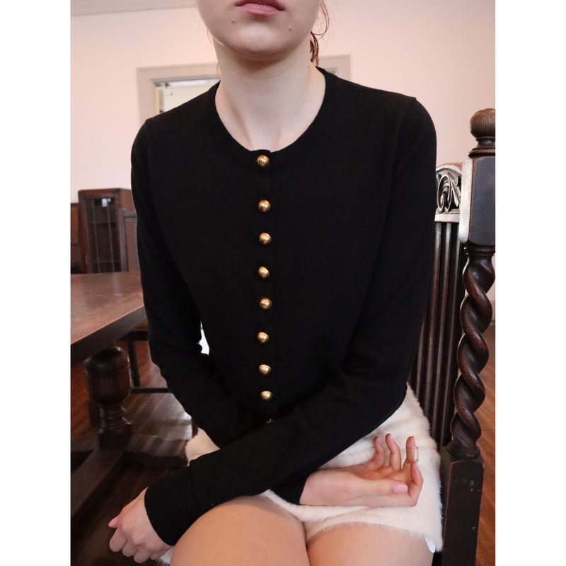 é button spring cardigan black