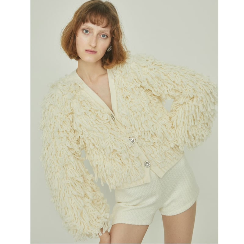 sheep bijou volume cardigan ivory | épine