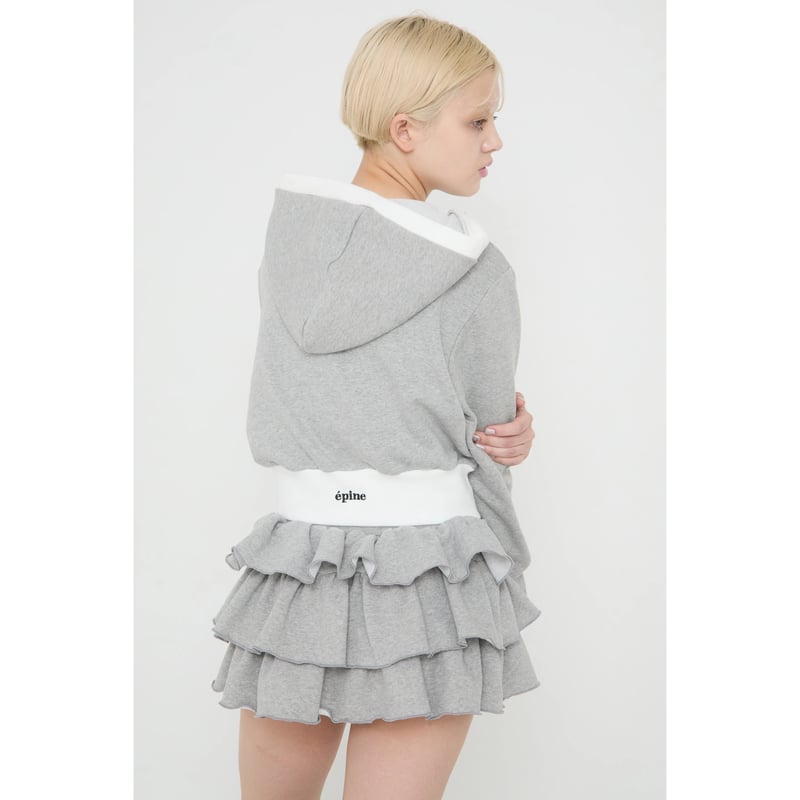 エピヌ フリルスカートé ribbon piping zip hoodie エピヌ フリルスカートé ribbon piping zip hoodie
