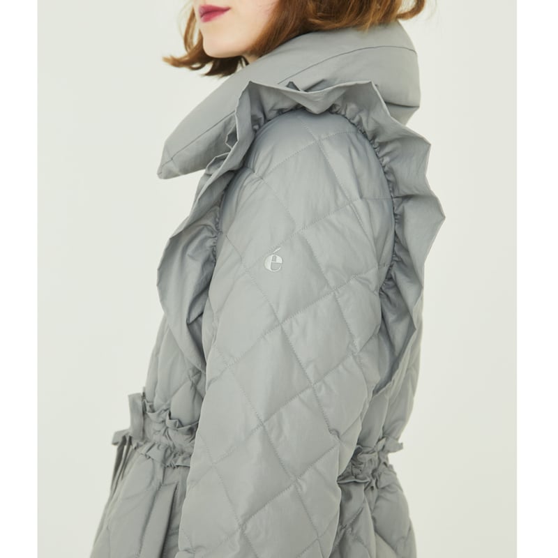 é zipper quilting long down coat gray | épine é zipper quilting long down coat gray | épine