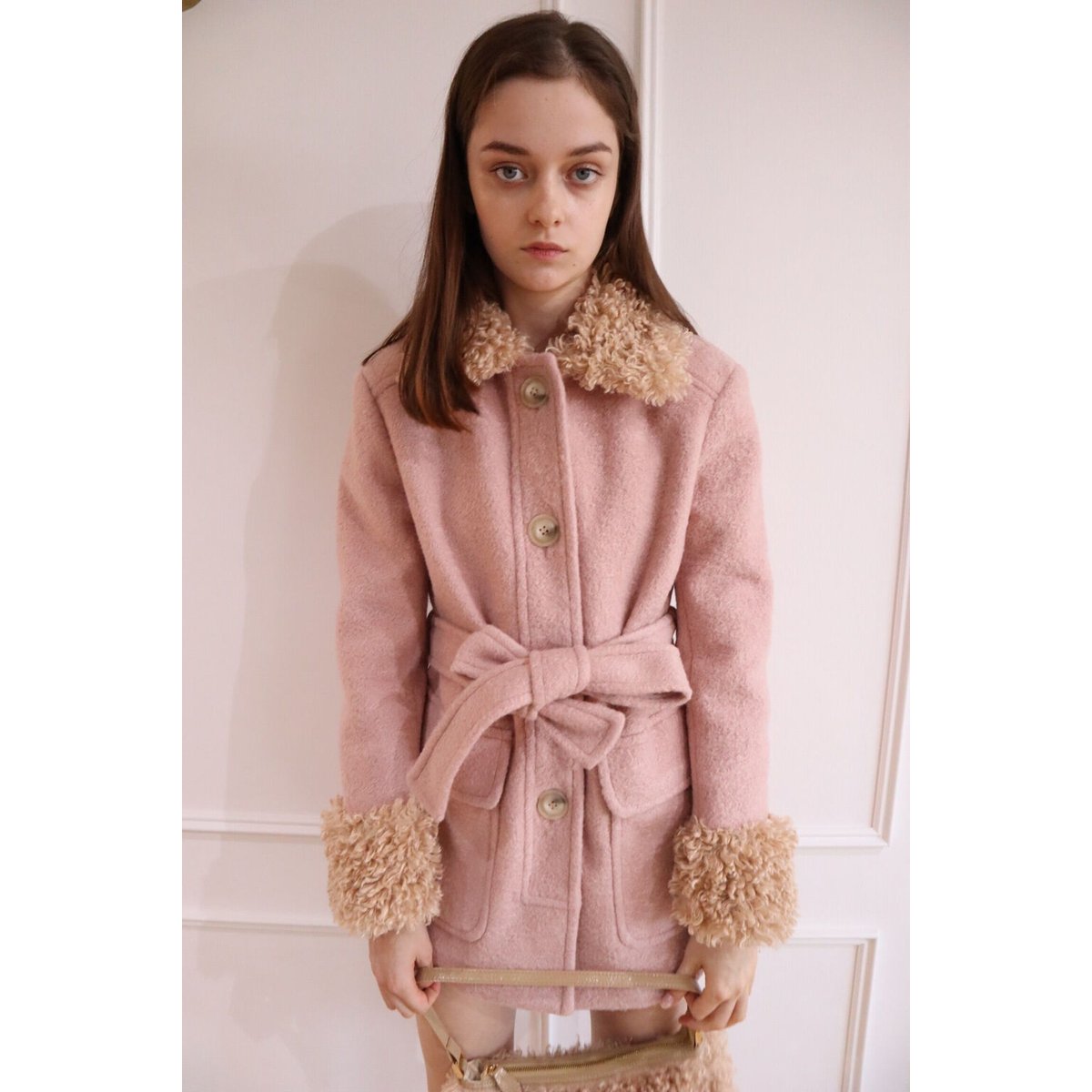 poodle fur coat pink curly hair | épine