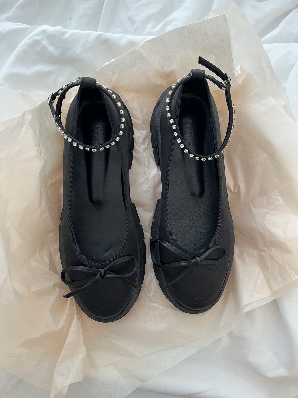 bijou strap satin ballet shoes | épine