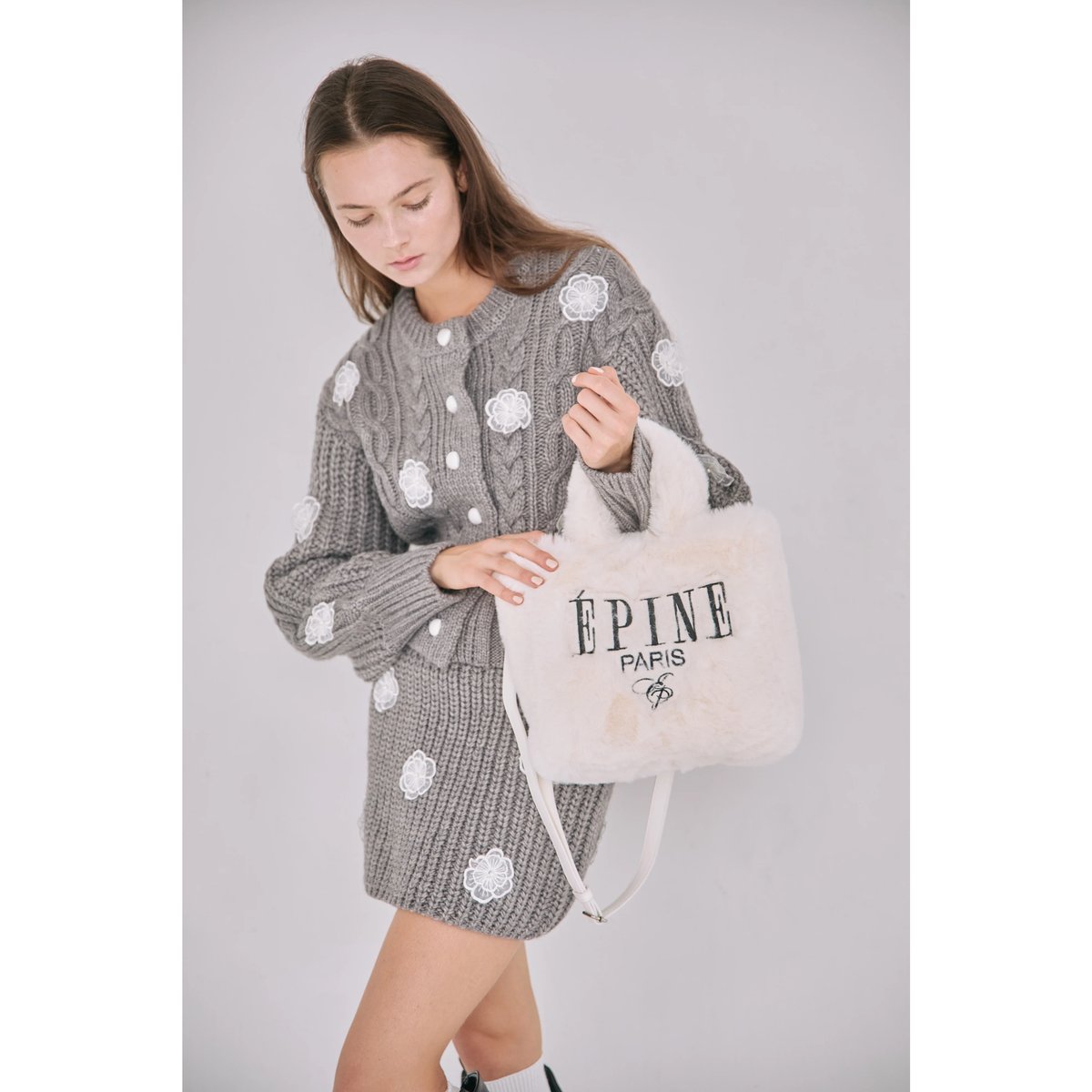 エピヌ ÉPINE PARIS fur 2way bag アイボリー