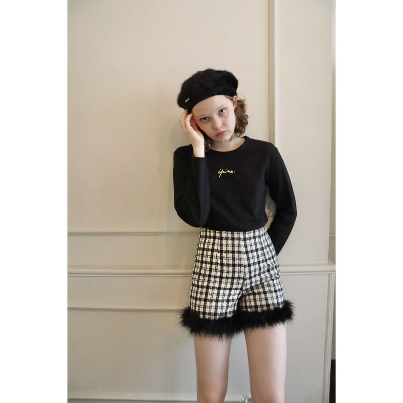 épine embroidery gold logo long tee black | épine