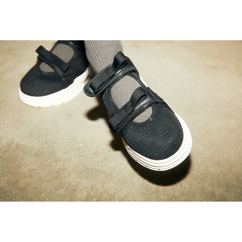 ブラックサイズdouble ribbon sneaker sandal