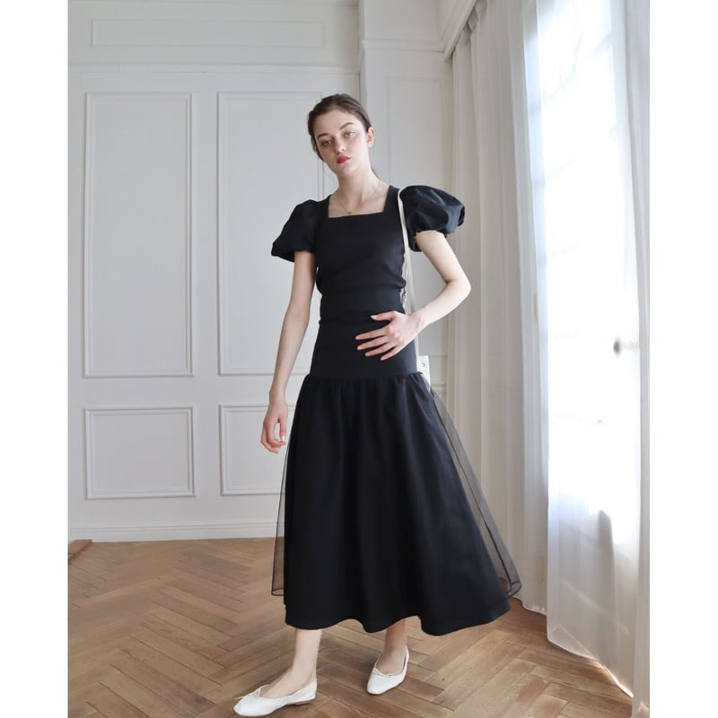 waist mark layer tulle skirt | épine