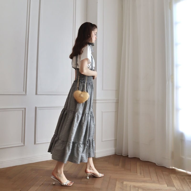 ribbon gather tiered 2way onepiece gingham | épine 