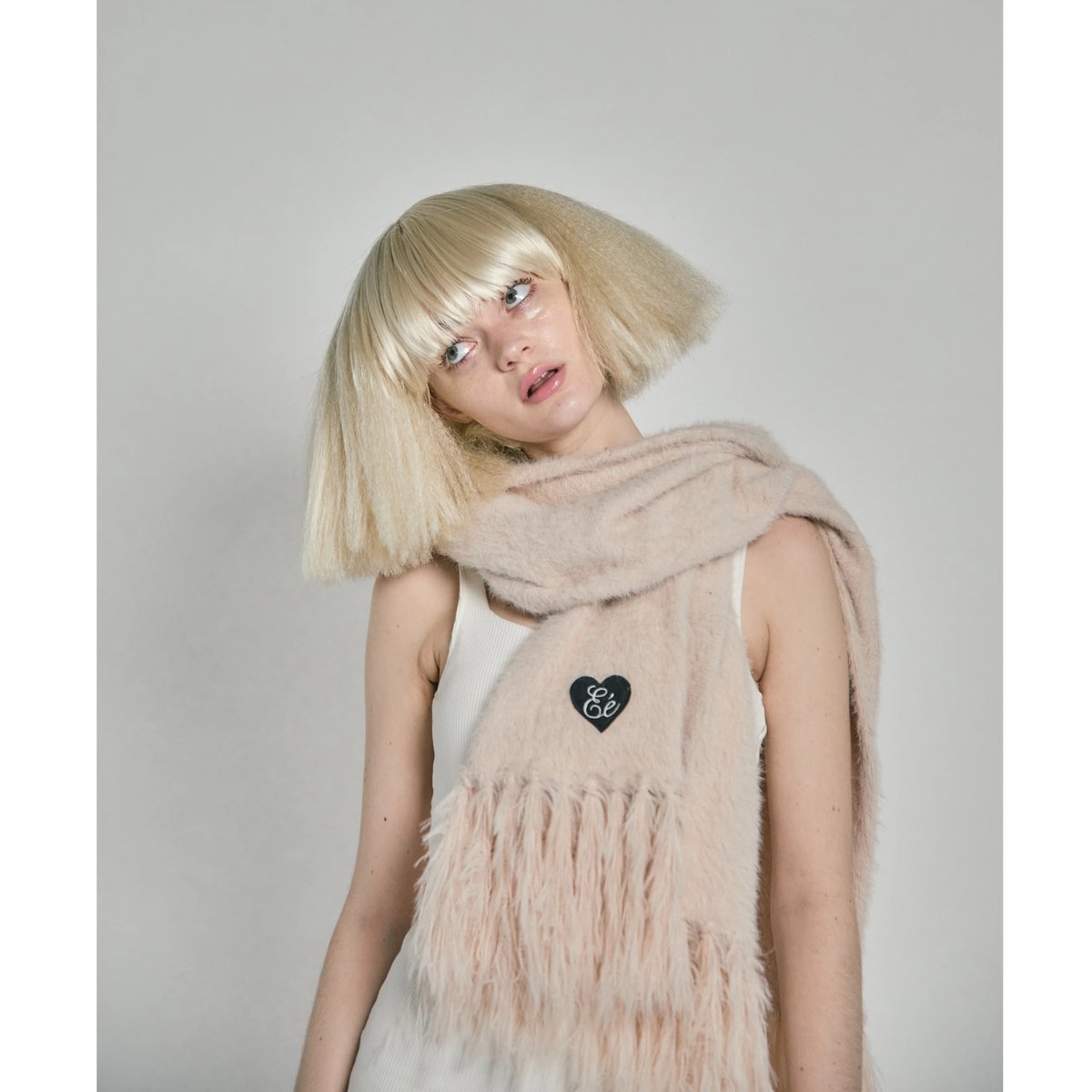 ♡Éé mohair fringe muffler (3color) | épine ♡Éé mohair fringe muffler (3color) | épine