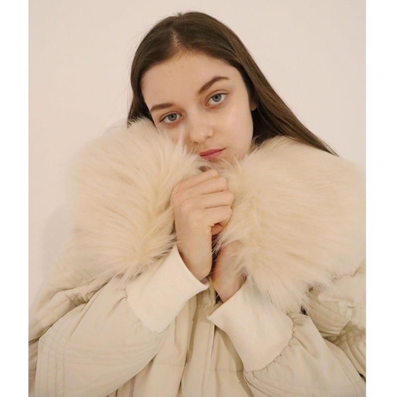 fur collar quilting down coat ivory | épine