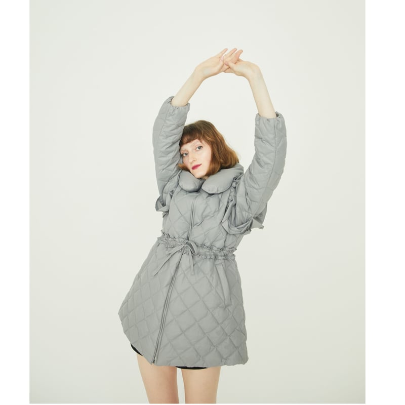 é zipper quilting long down coat gray | épine é zipper quilting long down coat gray | épine