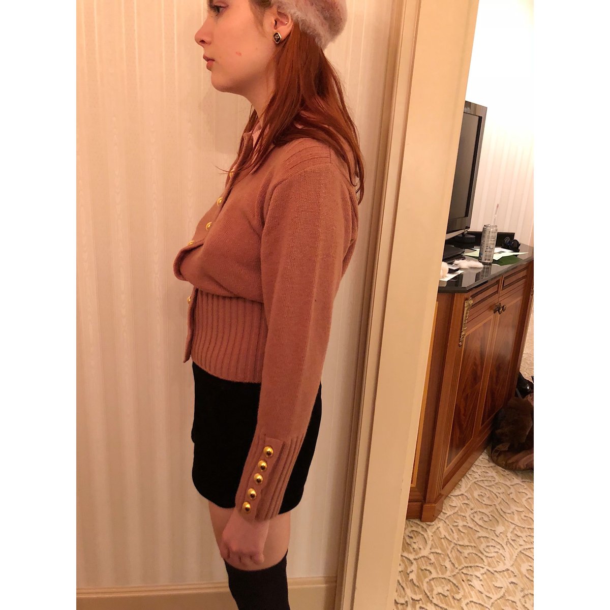 ニット/セーター epine gold botton knit cardigan pink bi-color gold botton knit cardigan pink | épine official blog