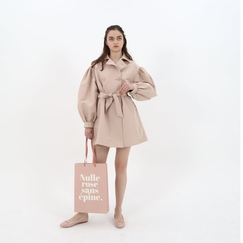 arm volume mini trench coat baby pink | épine