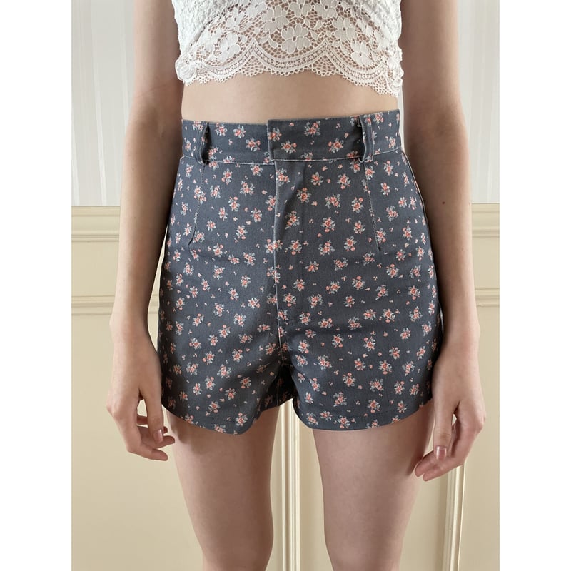 é flower embroidery short pants black | épine