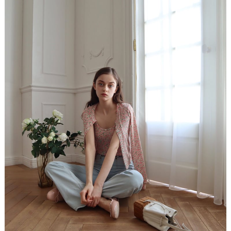 épine label camisole rose×flower rib | épine