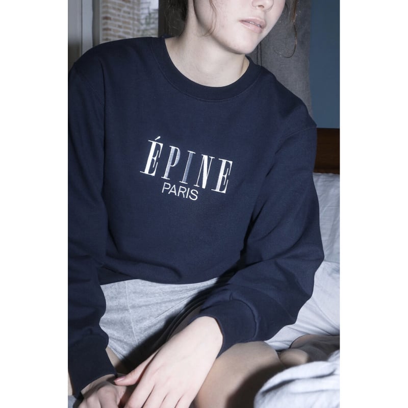 ÉPINE PARIS embroidery sweat navy×white | épine