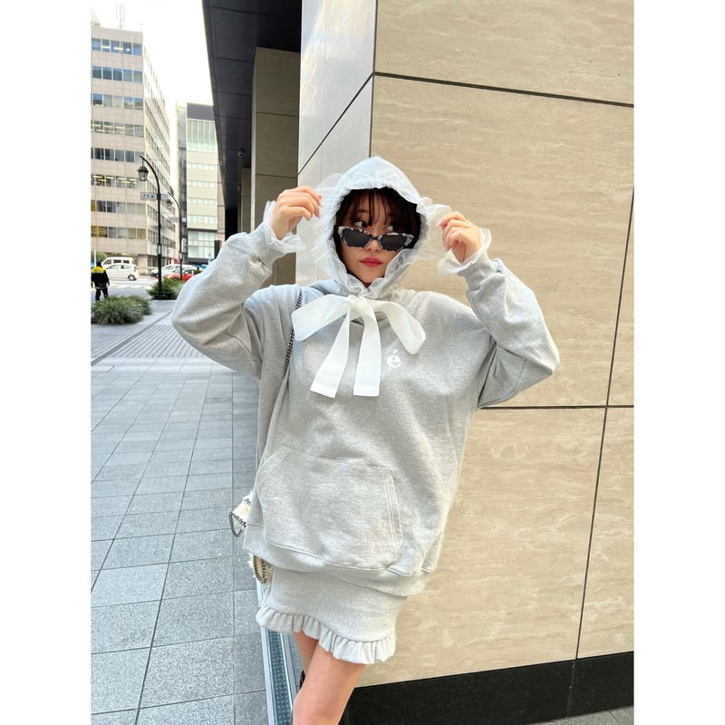 épine エピヌ é tulle ribbon hoodie リボンフーディー